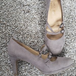 Grey mary Jane heels